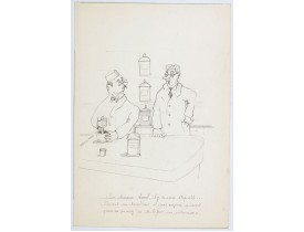 ANONYMOUS. -  [Untitled cartoon in pencil.]